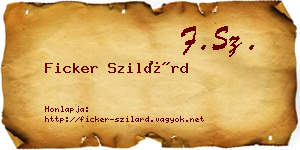 Ficker Szilárd névjegykártya