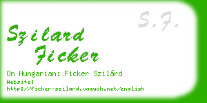 szilard ficker business card