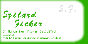 szilard ficker business card